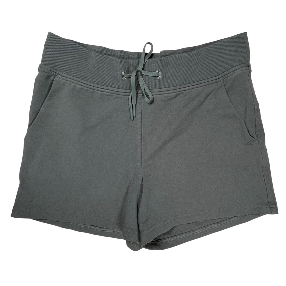 Lululemon Scuba High-Rise Shorts Women Size 10 Green Pockets Fleece Casual Comfy